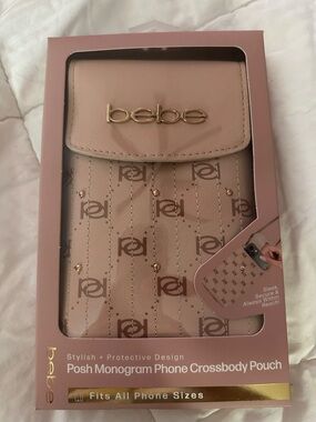 Bebe Monogram Phone Crossbody Pouch - Blush Pink